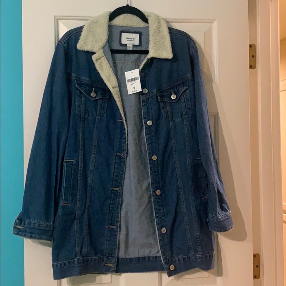 Forever 21 Jean Jacket with Sherpa collar